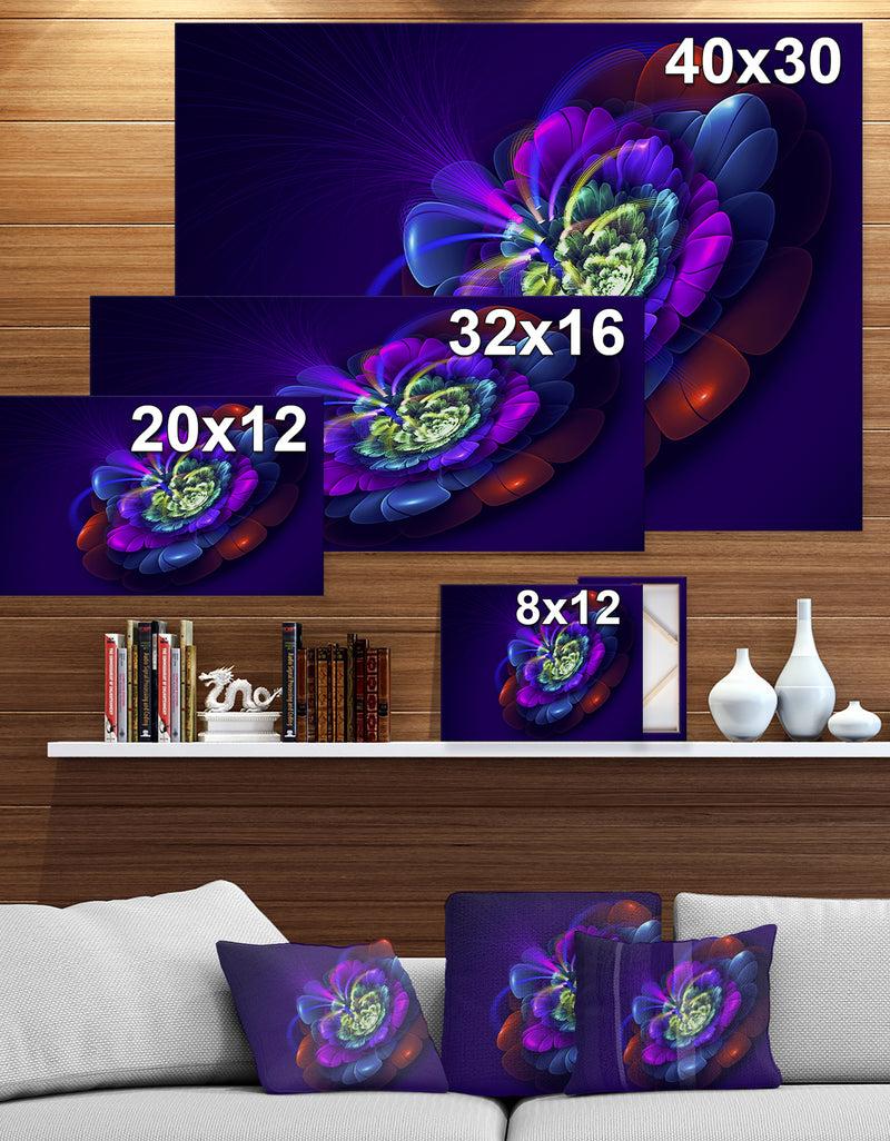 DesignQ Colorful Abstract Fractal Flower - Art On Wrapped Canvas