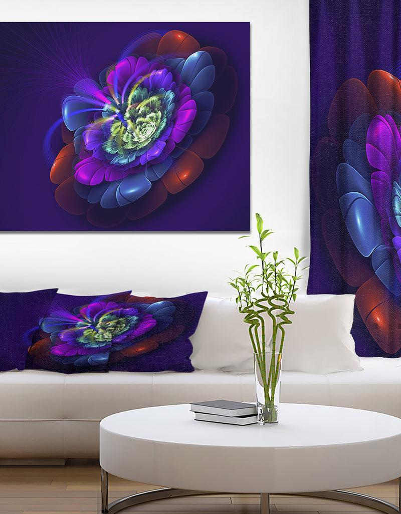 DesignQ Colorful Abstract Fractal Flower - Art On Wrapped Canvas
