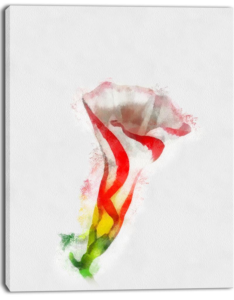 DesignQ Colorful Bell Flower Sketch Watercolor - Large Floral Canvas Artwork