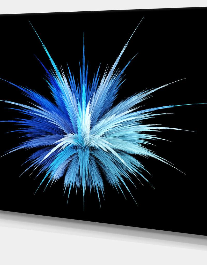 DesignQ Colorful Blue Fountain Of Crystals - Extra Large Floral Canvas Art Print