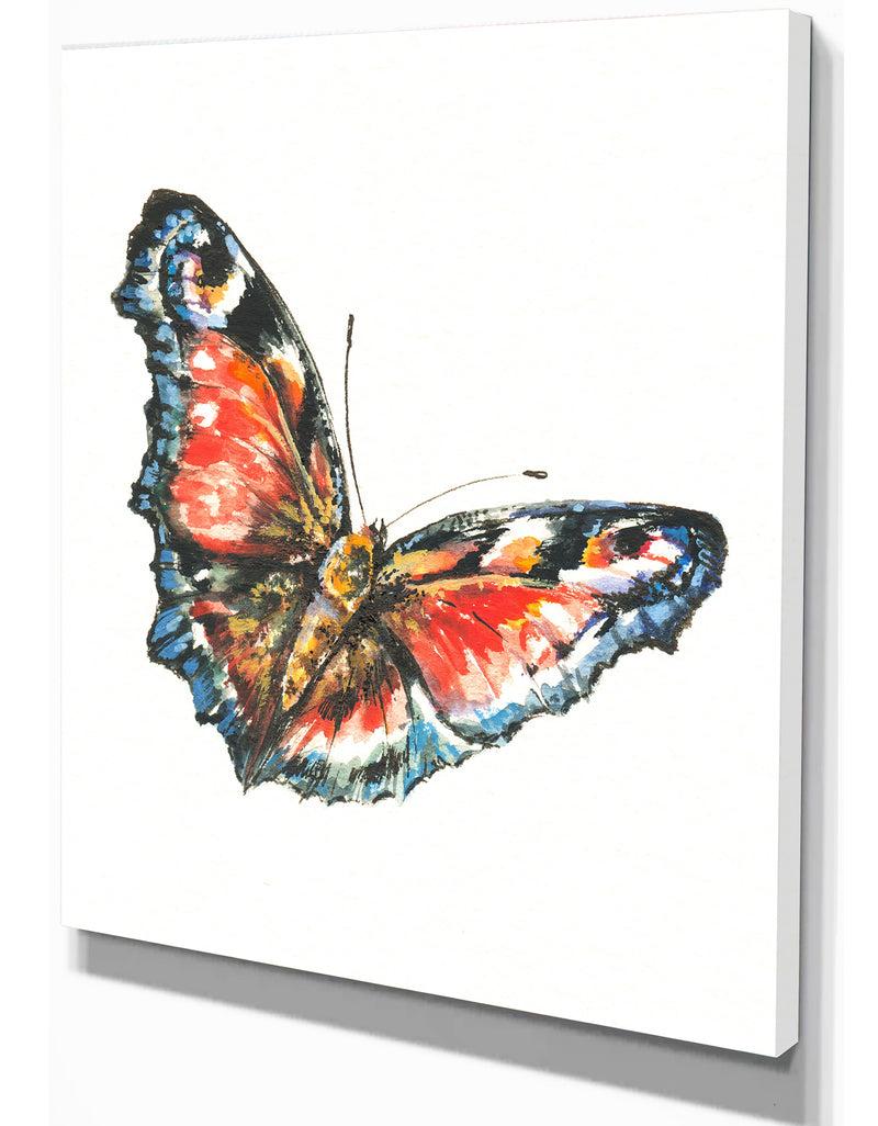 DesignQ Colorful Butterfly - Animals Painting Print On Wrapped Canvas