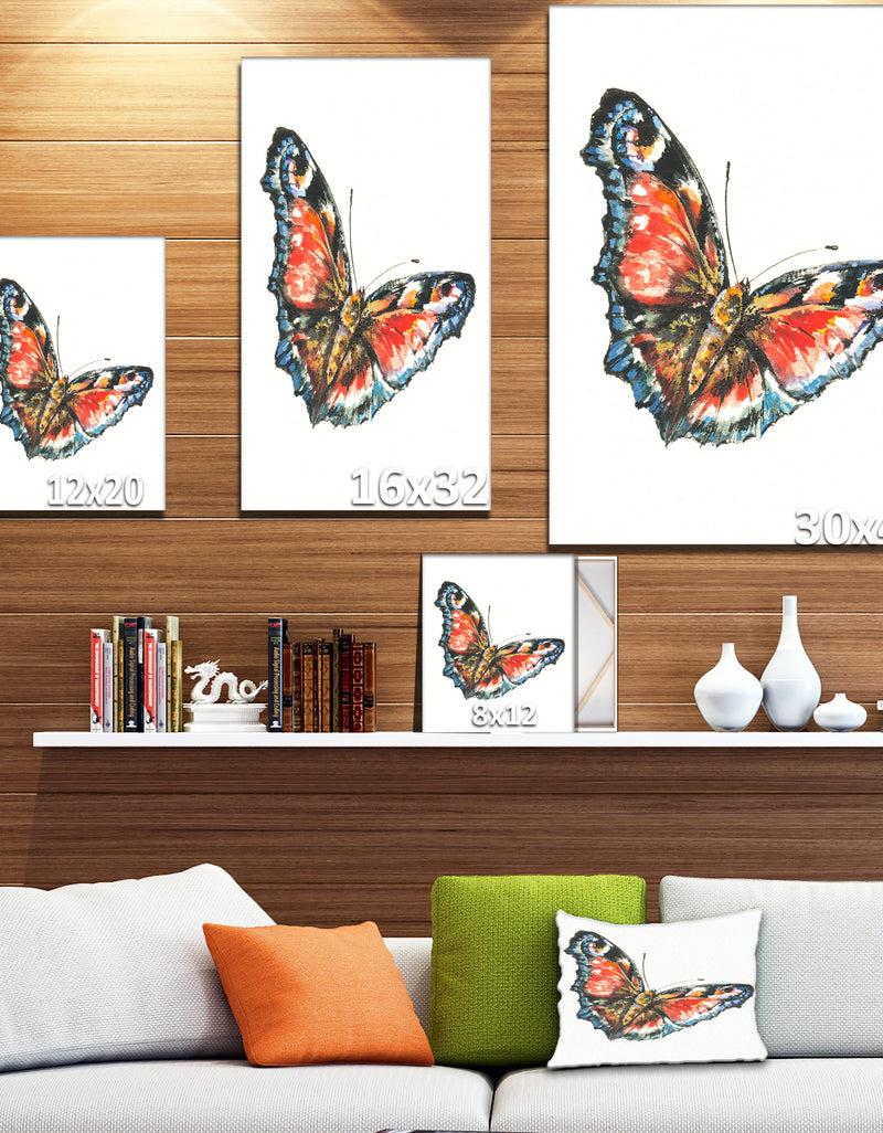 DesignQ Colorful Butterfly - Animals Painting Print On Wrapped Canvas