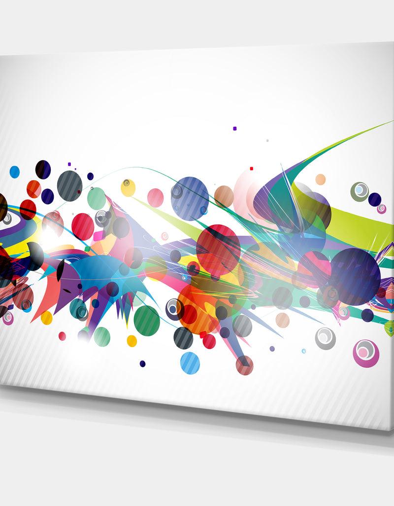 DesignQ Colorful Circles And Shapes - Abstract Digital Canvas Print