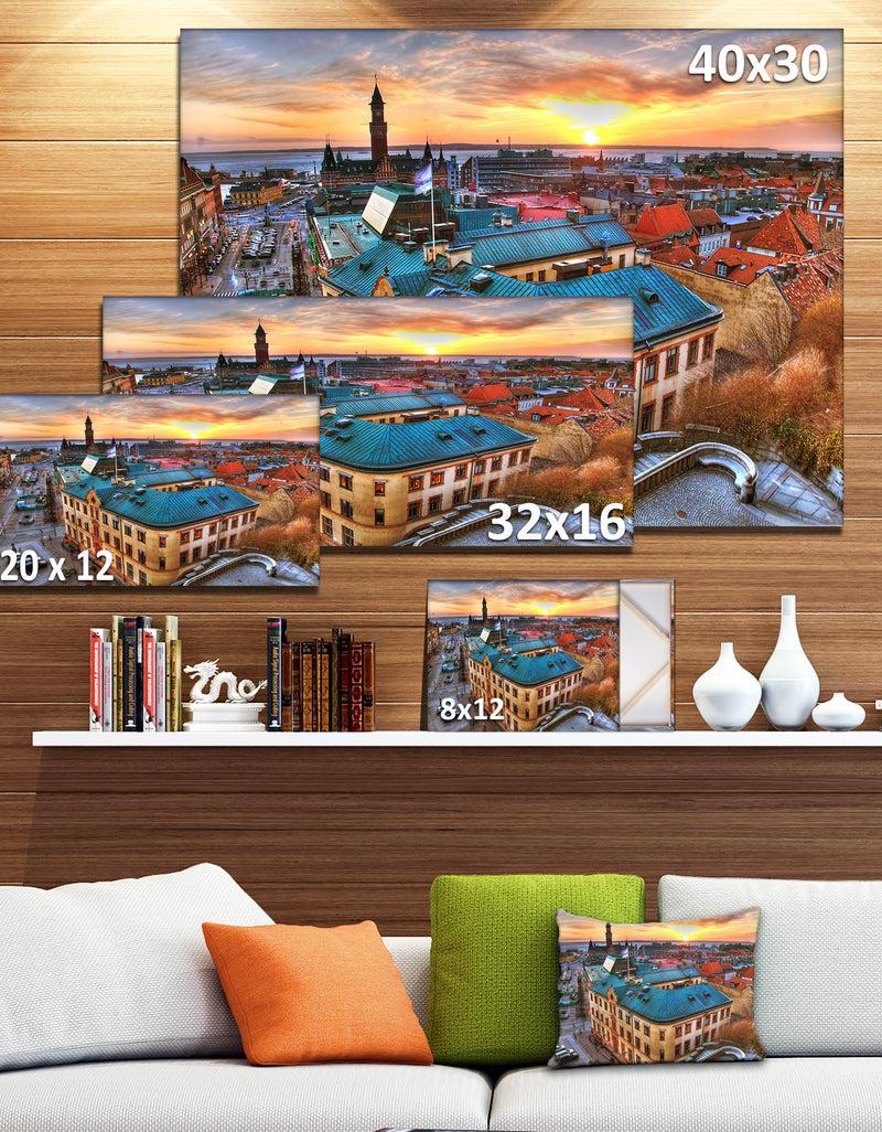 DesignQ Colorful City Landscape - Extra Large Cityscape Wall Art
