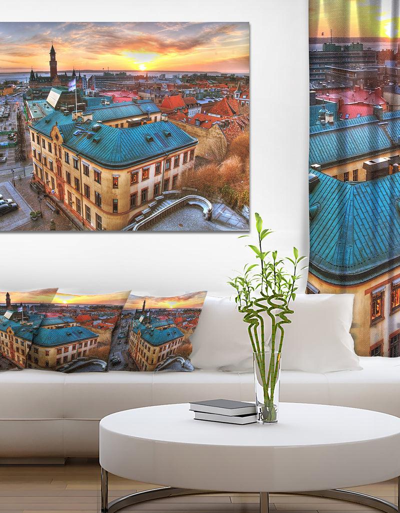 DesignQ Colorful City Landscape - Extra Large Cityscape Wall Art