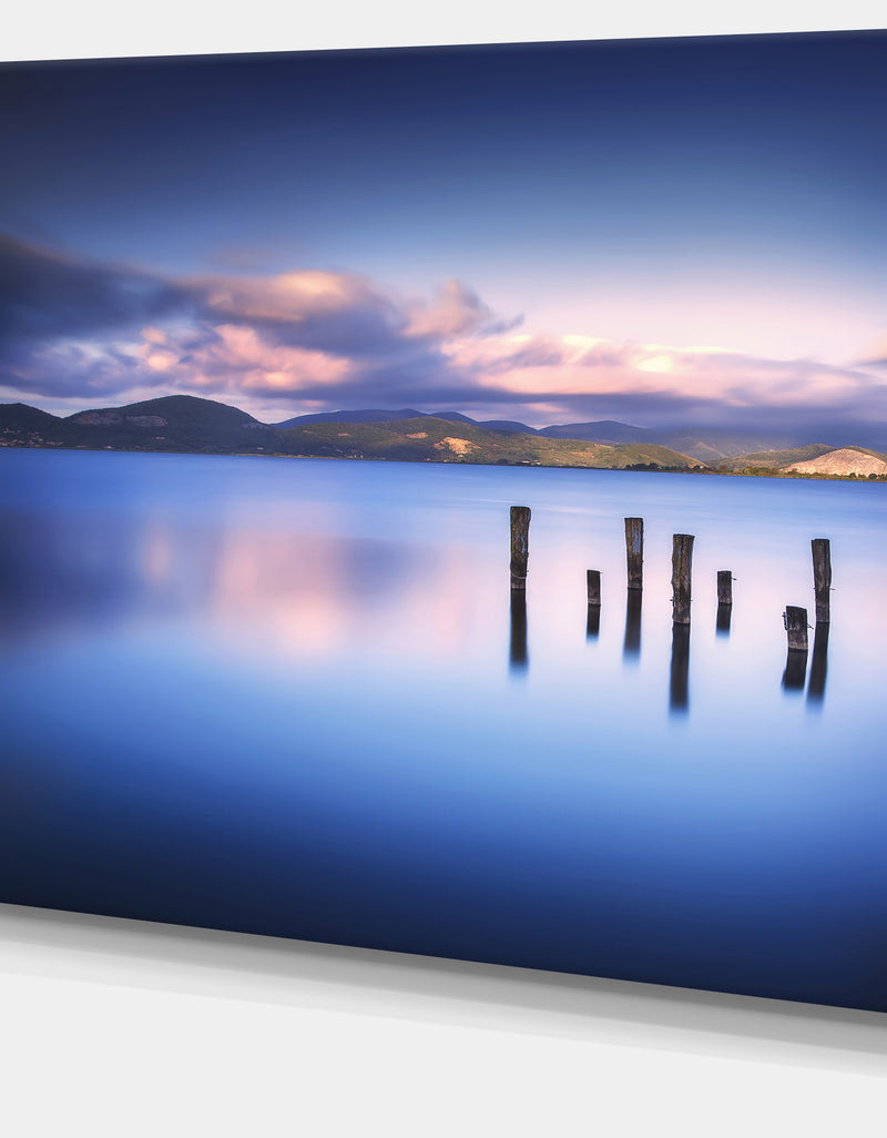 DesignQ Colorful Clouds At Sunset - Seascape Photo Canvas Print