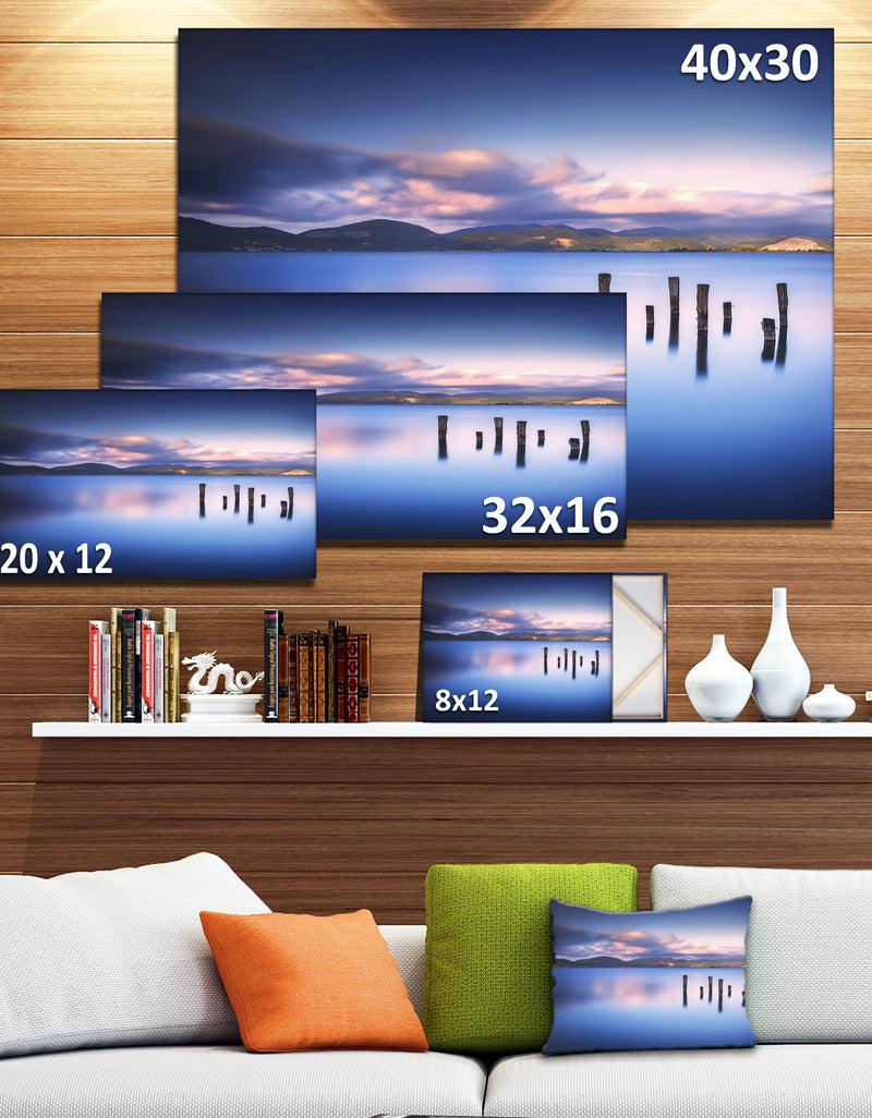 DesignQ Colorful Clouds At Sunset - Seascape Photo Canvas Print