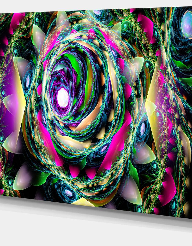 DesignQ Colorful Exotic Whirlpool Flower - Extra Large Floral Canvas Art Print