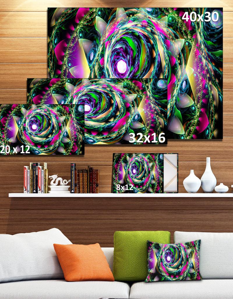 DesignQ Colorful Exotic Whirlpool Flower - Extra Large Floral Canvas Art Print