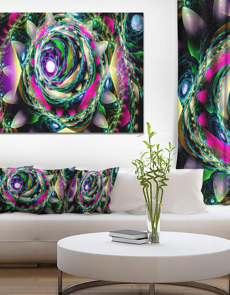 DesignQ Colorful Exotic Whirlpool Flower - Extra Large Floral Canvas Art Print