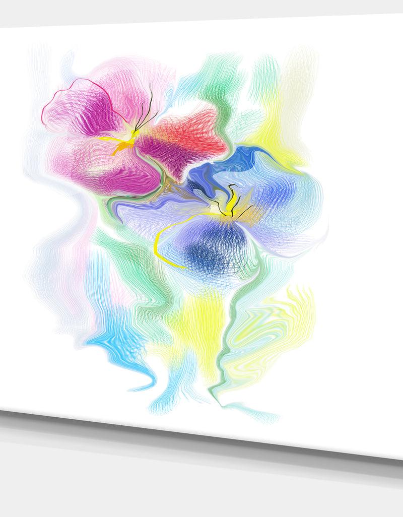 DesignQ Colorful Floral Watercolor Sketch - Extra Large Floral Wall Art