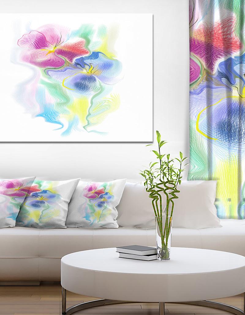 DesignQ Colorful Floral Watercolor Sketch - Extra Large Floral Wall Art