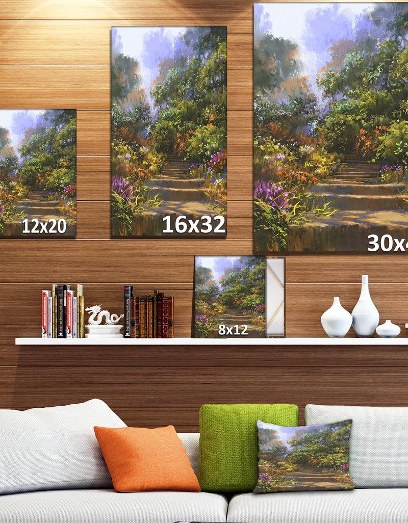 DesignQ Colorful Flower - Floral Contemporary Art On Wrapped Canvas