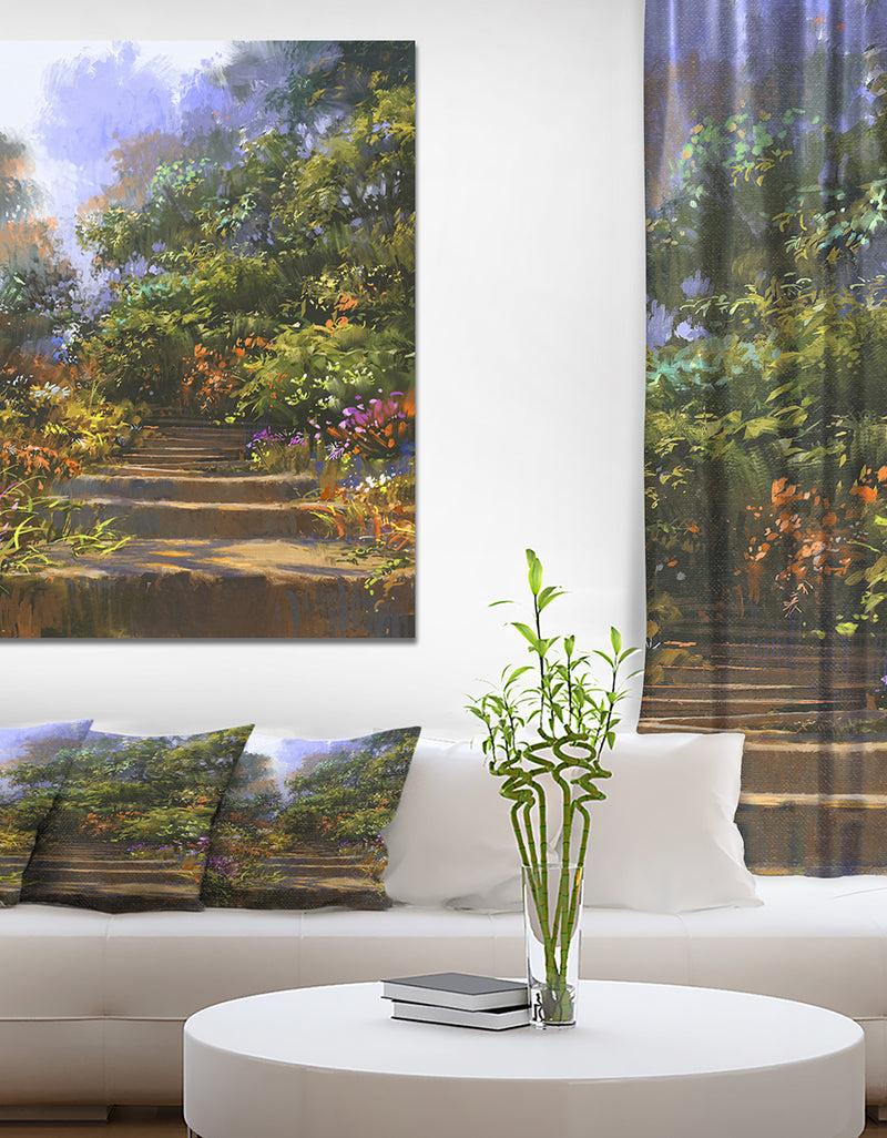 DesignQ Colorful Flower - Floral Contemporary Art on wrapped Canvas