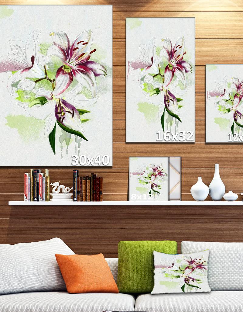 DesignQ Colorful Flowers With Color Splashes - Extra Large Floral Canvas Art
