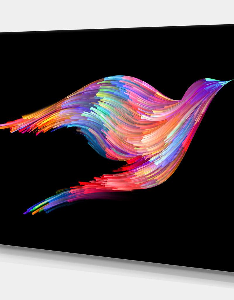 DesignQ Colorful Flying Birds - Digital Art On Wrapped Canvas