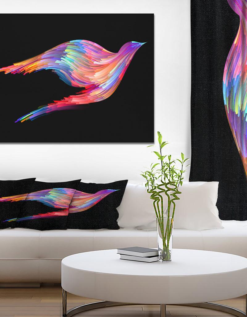 DesignQ Colorful Flying Birds - Digital Art On Wrapped Canvas