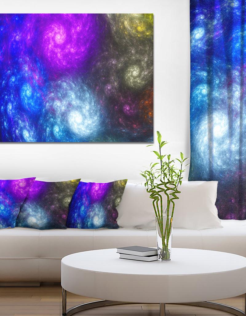 DesignQ Colorful Fractal Rotating Galaxies - Extra Large Abstract Canvas Wall Art