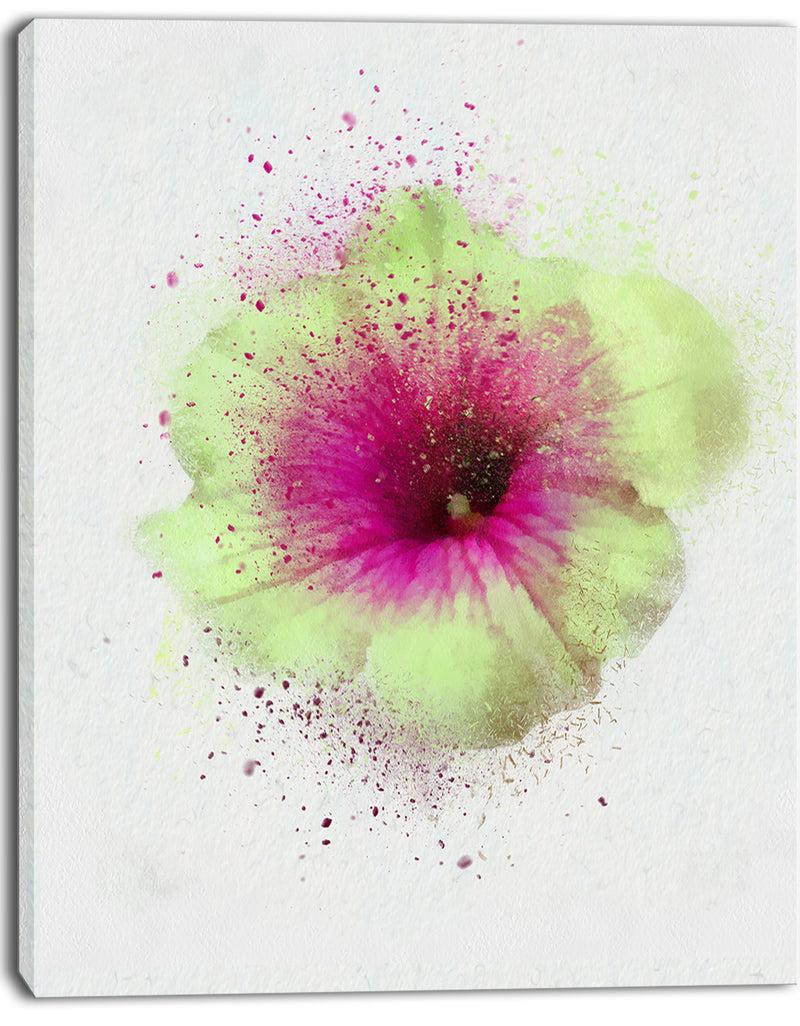 DesignQ Colorful Gentiana Alpina Watercolor - Modern Floral Canvas Wall Art