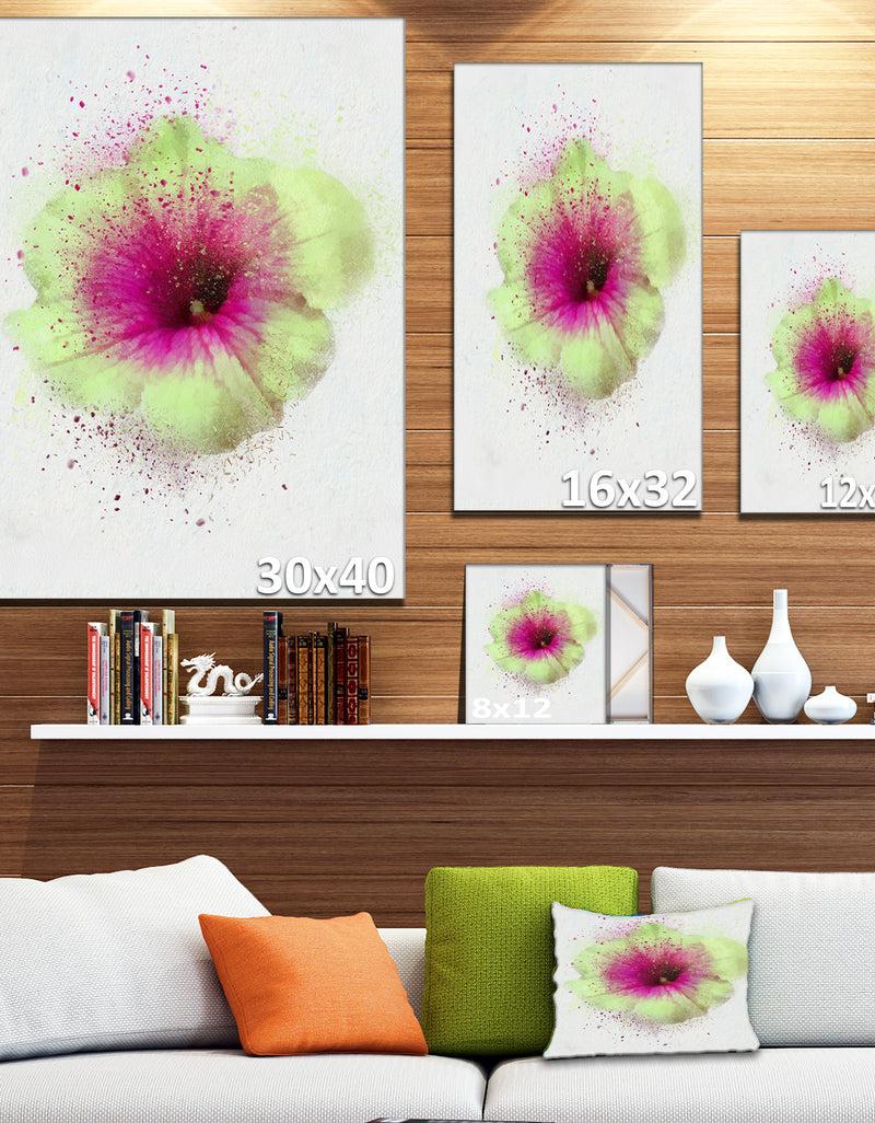 DesignQ Colorful Gentiana Alpina Watercolor - Modern Floral Canvas Wall Art