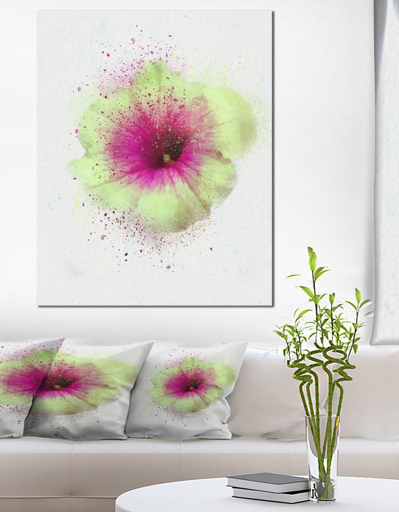 DesignQ Colorful Gentiana Alpina Watercolor - Modern Floral Canvas Wall Art