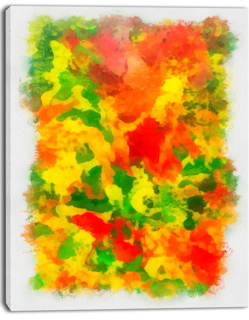 DesignQ Colorful Hand-drawn Floral Background - Flower Artwork On Canvas