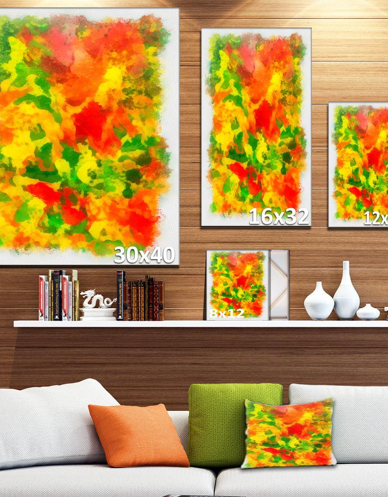 DesignQ Colorful Hand-drawn Floral Background - Flower Artwork On Canvas