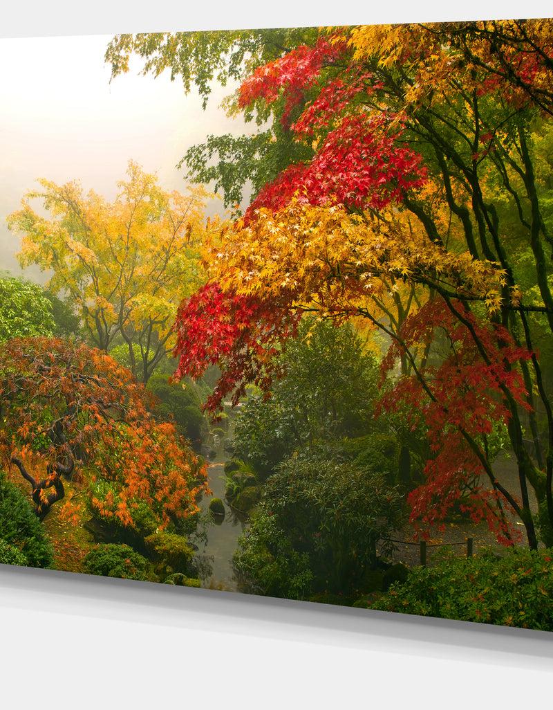 DesignQ Colorful Maple Trees - Floral Photography Canvas Print