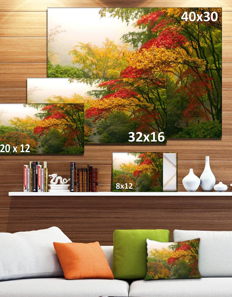 DesignQ Colorful Maple Trees - Floral Photography Canvas Print