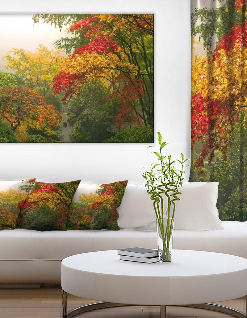 DesignQ Colorful Maple Trees - Floral Photography Canvas Print