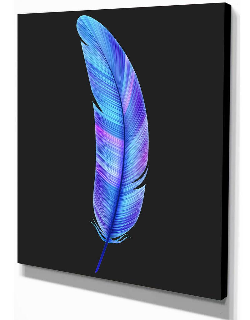 DesignQ Colorful Pattern Feather - Digital Art On Wrapped Canvas
