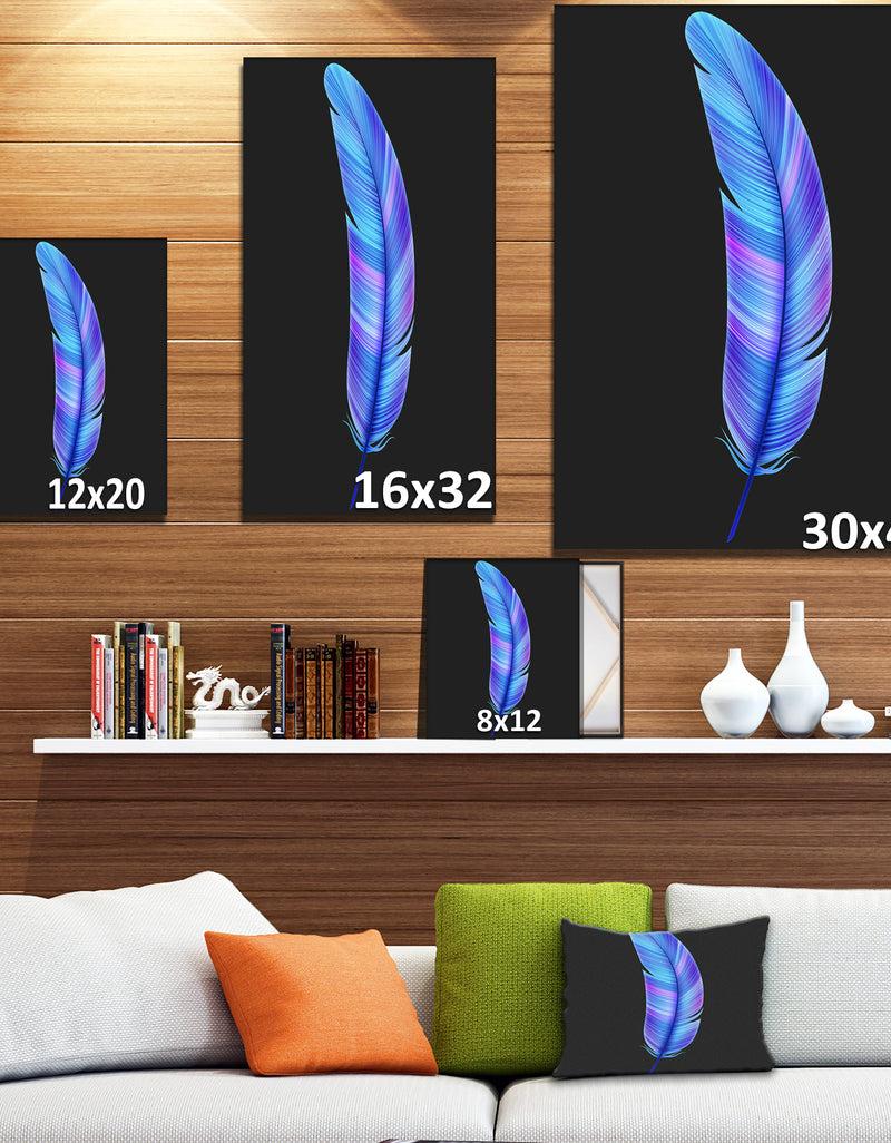 DesignQ Colorful Pattern Feather - Digital Art On Wrapped Canvas