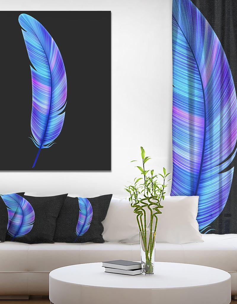 DesignQ Colorful Pattern Feather - Digital Art On Wrapped Canvas