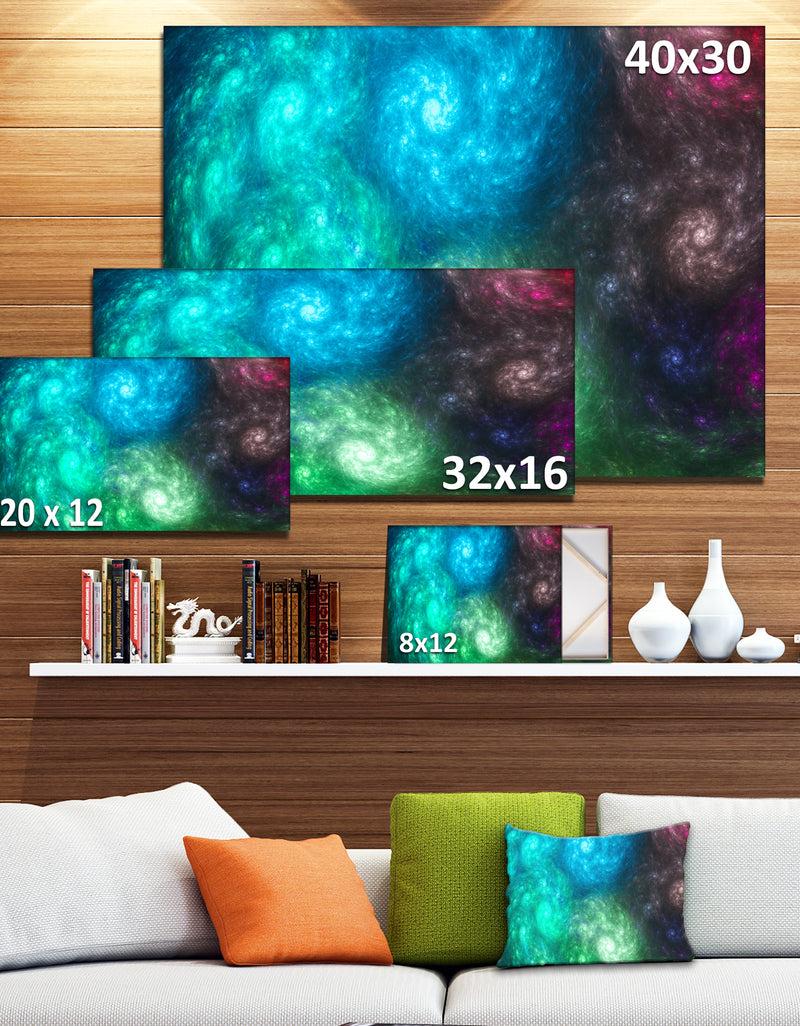 DesignQ Colorful Rotating Fractal Galaxies - Extra Large Abstract Canvas Wall Art
