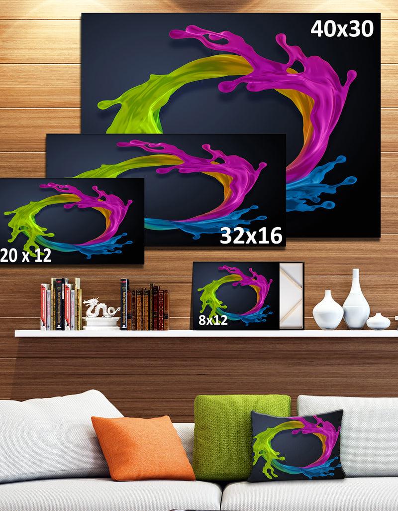DesignQ Colorful Splash Round'Large Abstract Wall Art