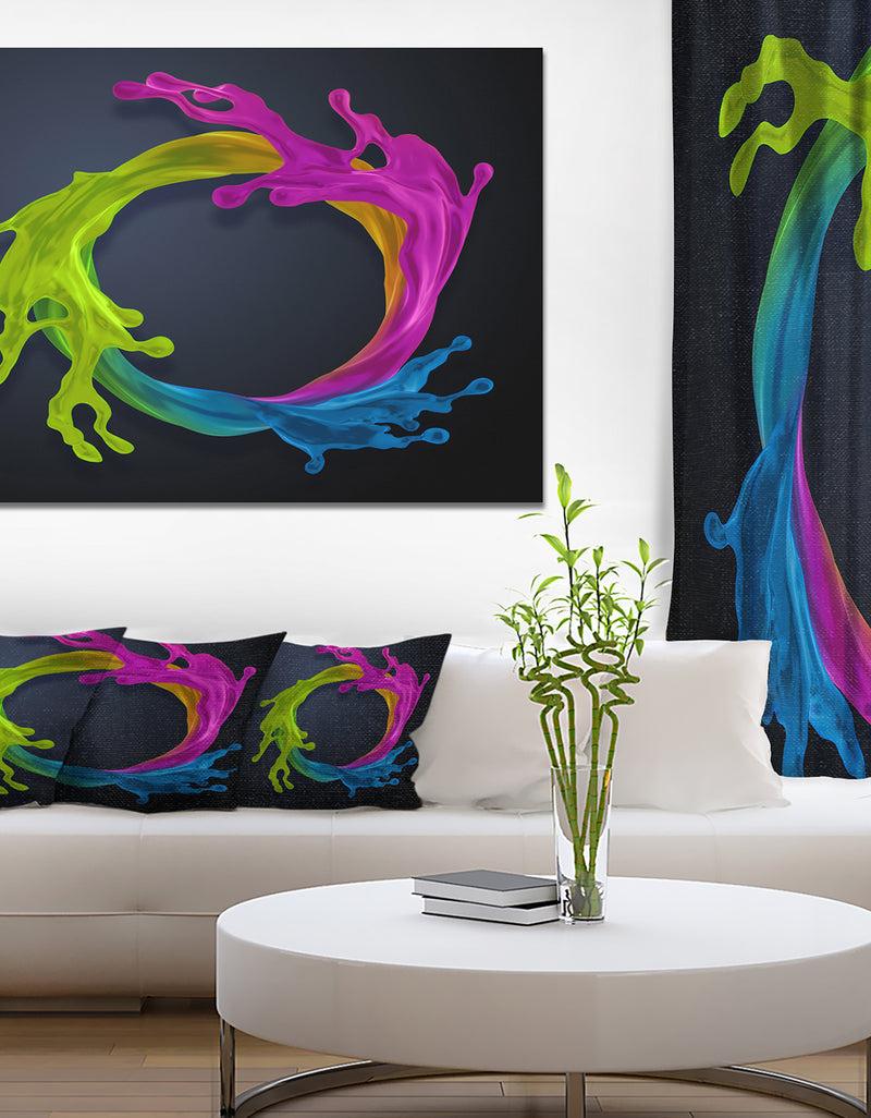 DesignQ Colorful Splash Round'Large Abstract Wall Art
