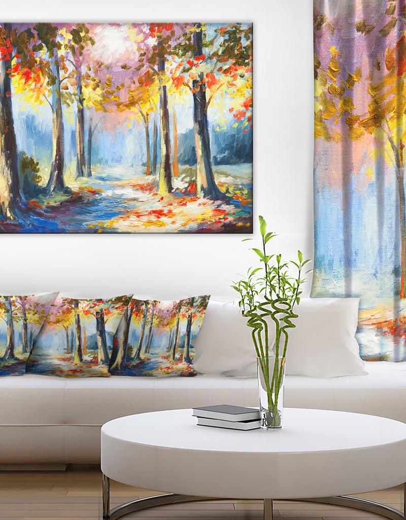 DesignQ Colorful Spring Forest - Landscape Canvas Art Print