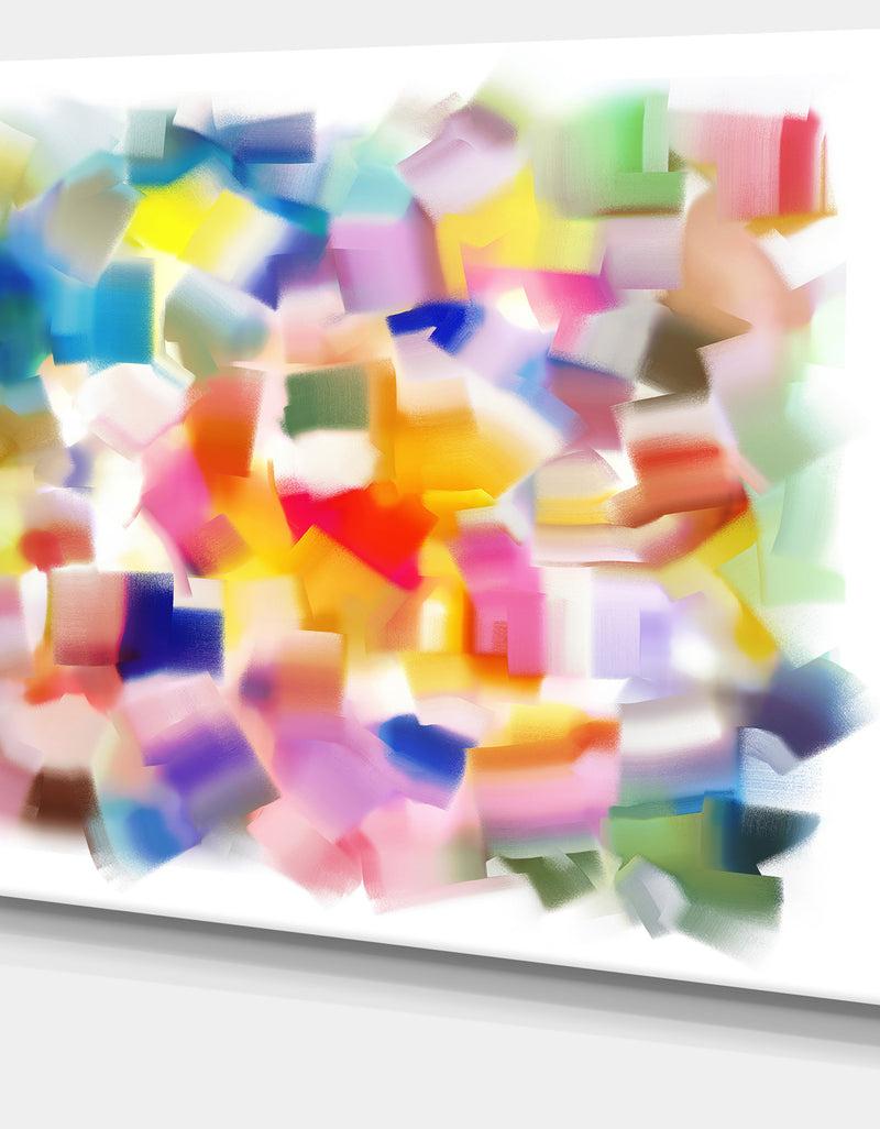 DesignQ Colorful Stain Design Without Grid - Abstract Painting Canvas Print