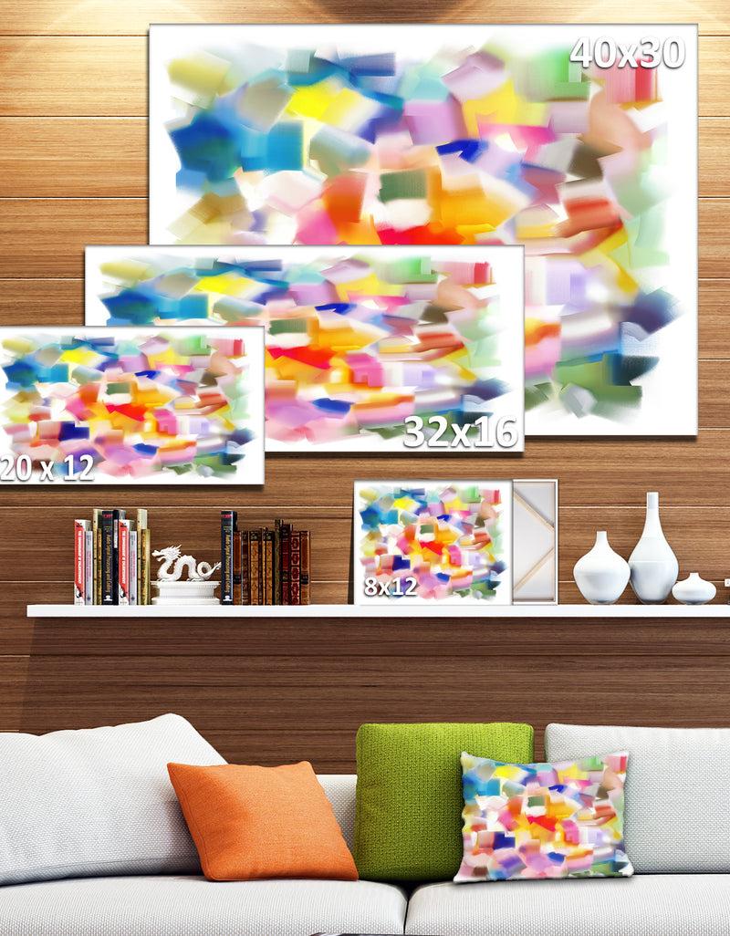 DesignQ Colorful Stain Design Without Grid - Abstract Painting Canvas Print