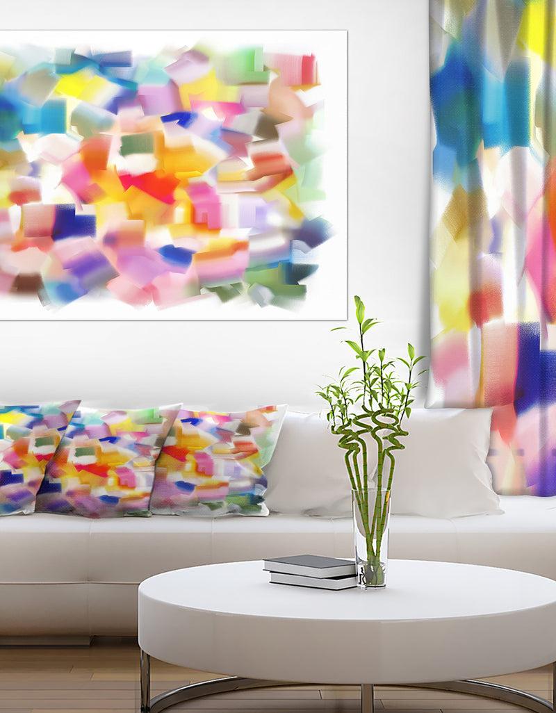 DesignQ Colorful Stain Design without Grid - Abstract Painting Canvas Print