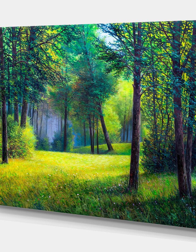 DesignQ Colorful Summer Sunset - Landscapes Painting Print On Wrapped Canvas