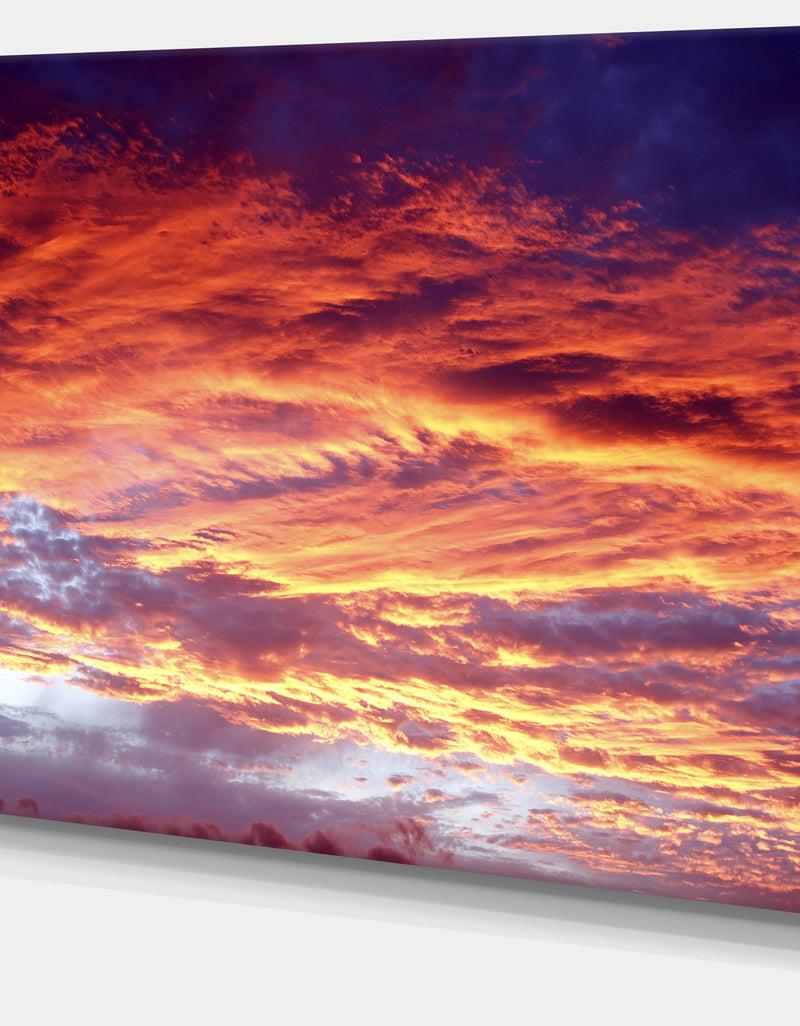 DesignQ Colorful Sunset Skies With Clouds - Extra Large Wall Art Landscape