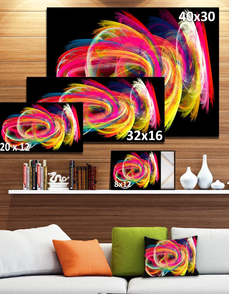DesignQ Colorful Thick Strokes In Black - Abstract Digital Canvas Print