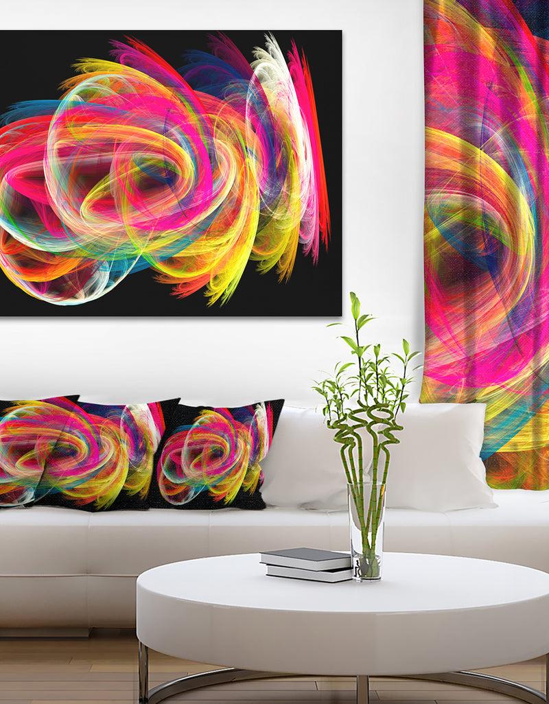 DesignQ Colorful Thick Strokes in Black - Abstract Digital Canvas Print