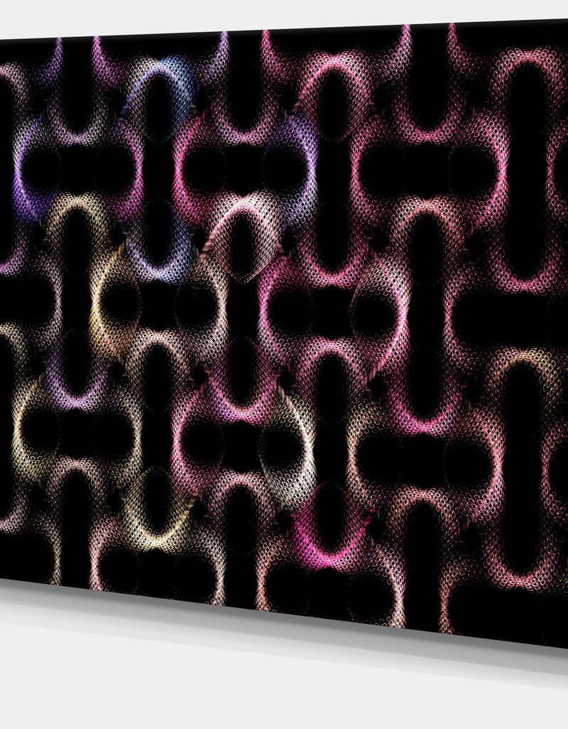 DesignQ Colorful Unusual Metal Grill - Abstract Canvas Wall Art