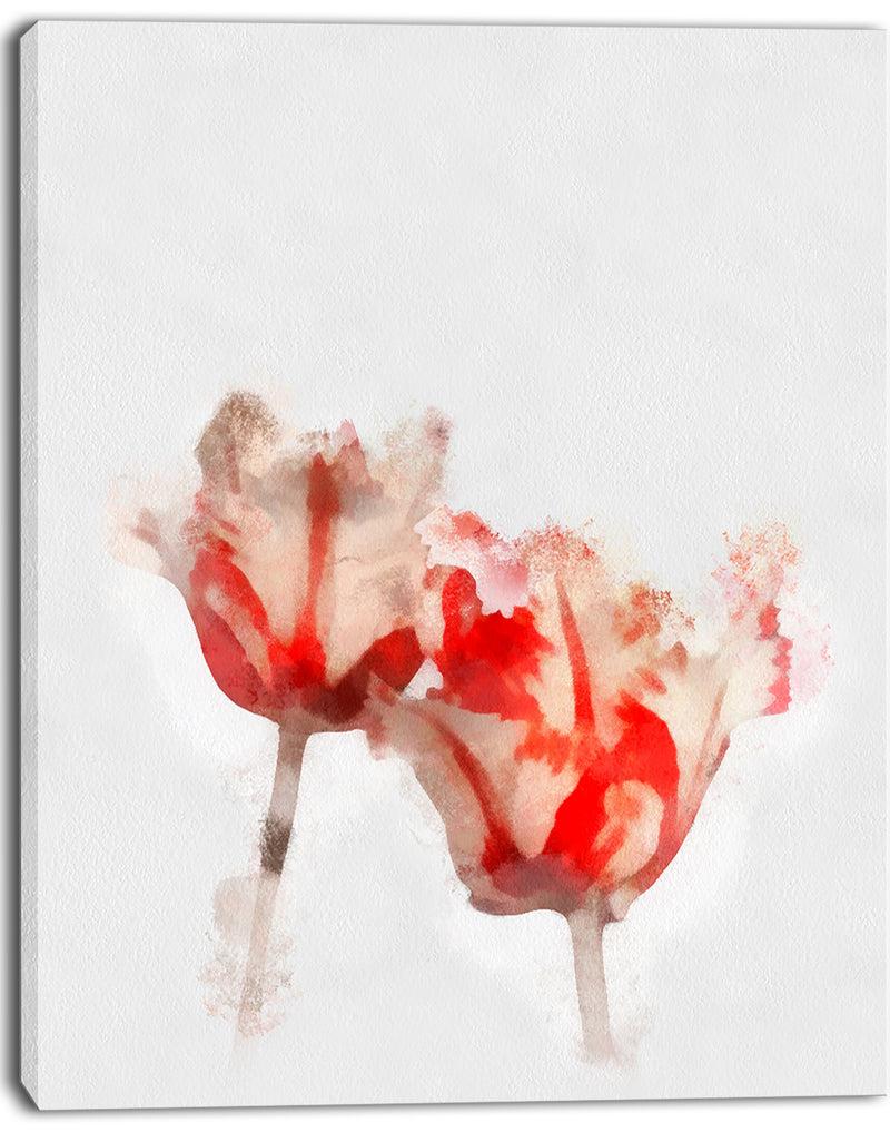 DesignQ Colorful Watercolor Roses On White - Large Floral Canvas Artwork