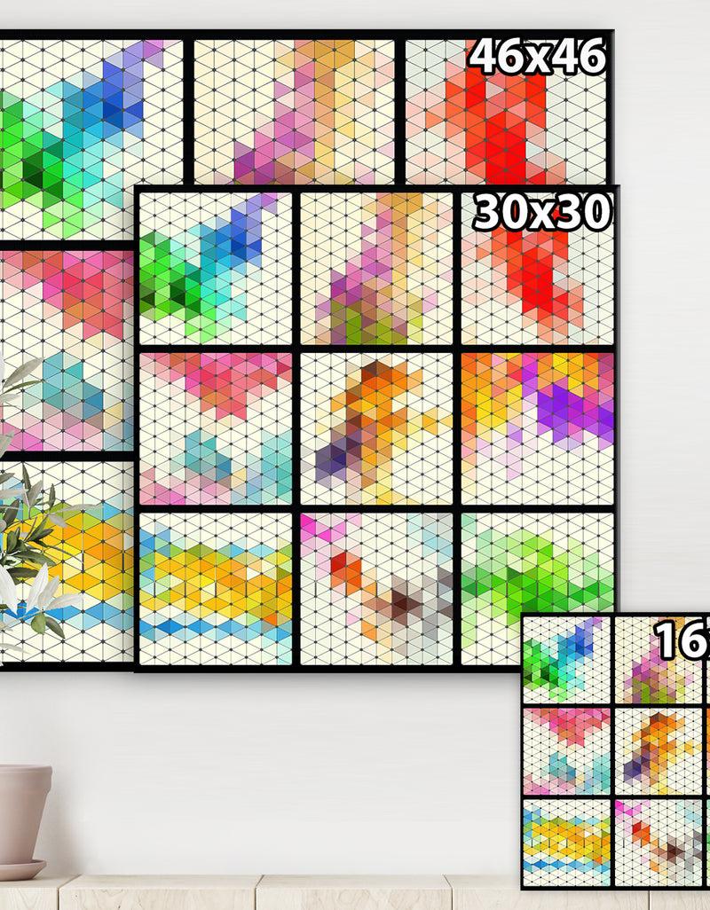 DesignQ Compilation Of Triangular Geometry - Modern & Contemporary Canvas Artwork