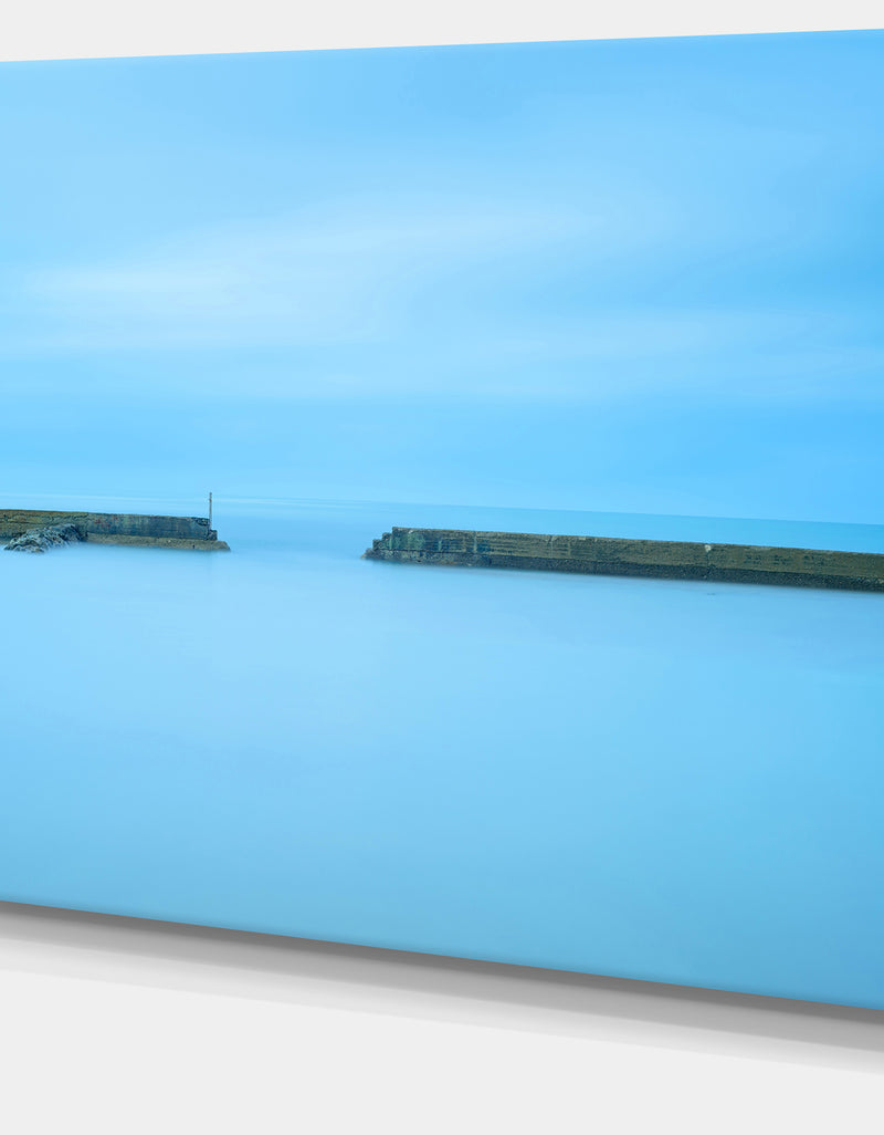 DesignQ Concrete Pier And Stairs - Seascape Photo Canvas Print