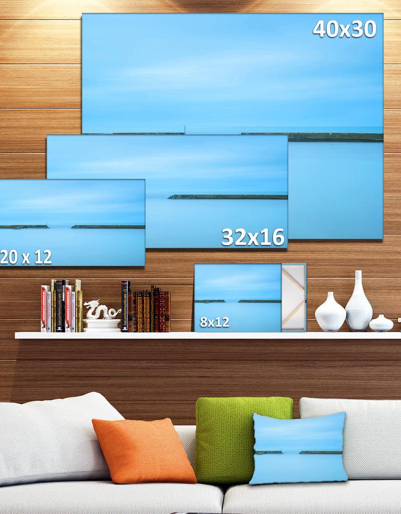 DesignQ Concrete Pier And Stairs - Seascape Photo Canvas Print