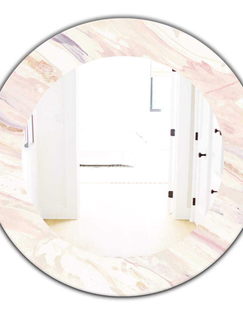 DesignQ Copper Dreams Geometric - Shabby Chic Mirror - Oval Or Round Wall Mirror